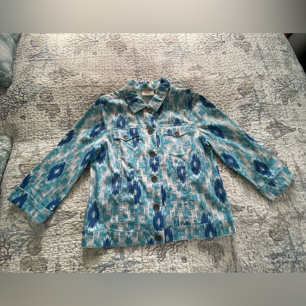 Chico’s Linen Blend Cropped Jacket